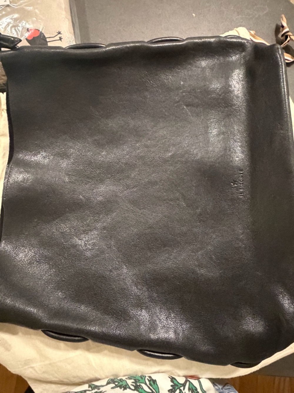 Black Leather Shoulder Bag - Il Bisonte Italian leather - Picture 5 of 6